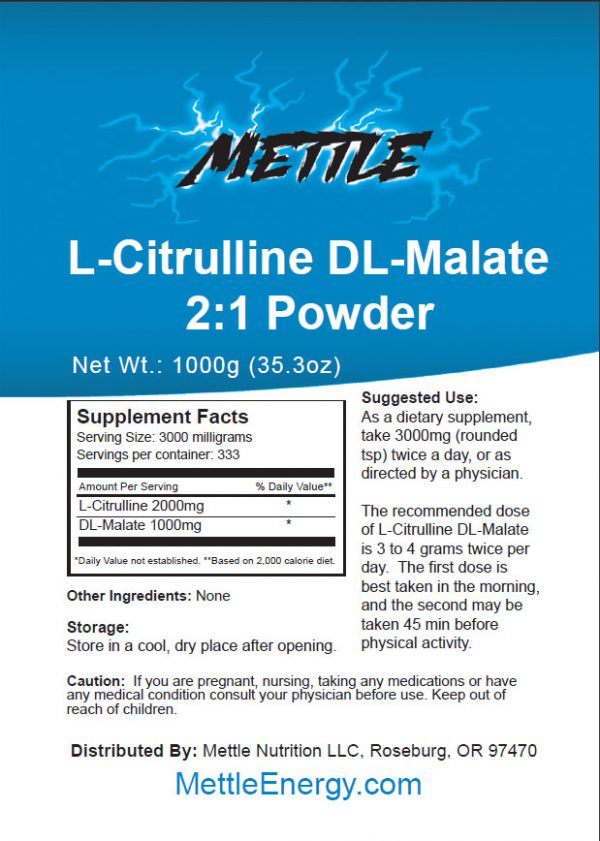 L-Citrulline DL-Malate 2:1 Bulk Powder